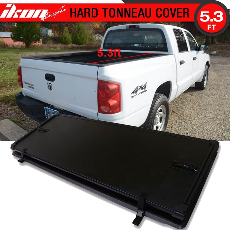 Compatible With 05 11 Dodge Dakota Hard Solid Lock Tri Fold Tonneau Cover 5 3ft Bed Walmart Com Walmart Com