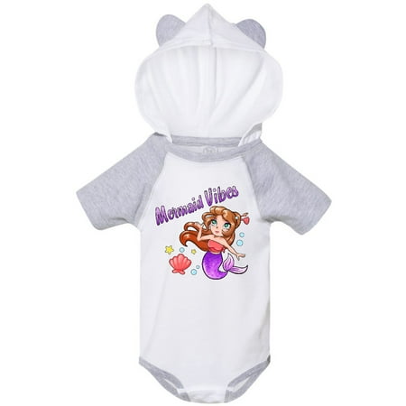 

Inktastic Mermaid Vibes- cute mermaid with purple tail Gift Baby Girl Bodysuit