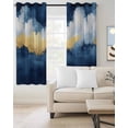 thumbnail image 2 of Navy Blue Blackout Curtains 45 Inches Long for Bedroom, Abstract Modern Oil Painting Art Thermal Insulated Room Darkening Black Out Window Curtain Panels Grommet Drapes for Living Room, 2 of 8