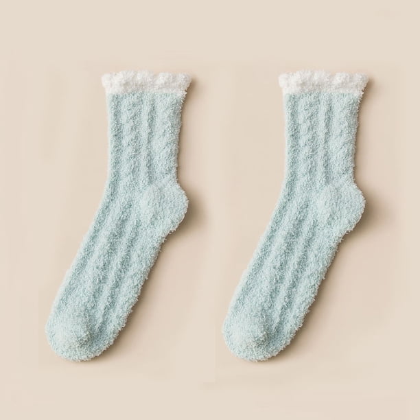 Calcetines de terciopelo de coral para mujer, otoño e invierno, posparto, además de toalla de dormir gruesa de terciopelo, calcetines de suelo para el hogar, calcetines cálidos
