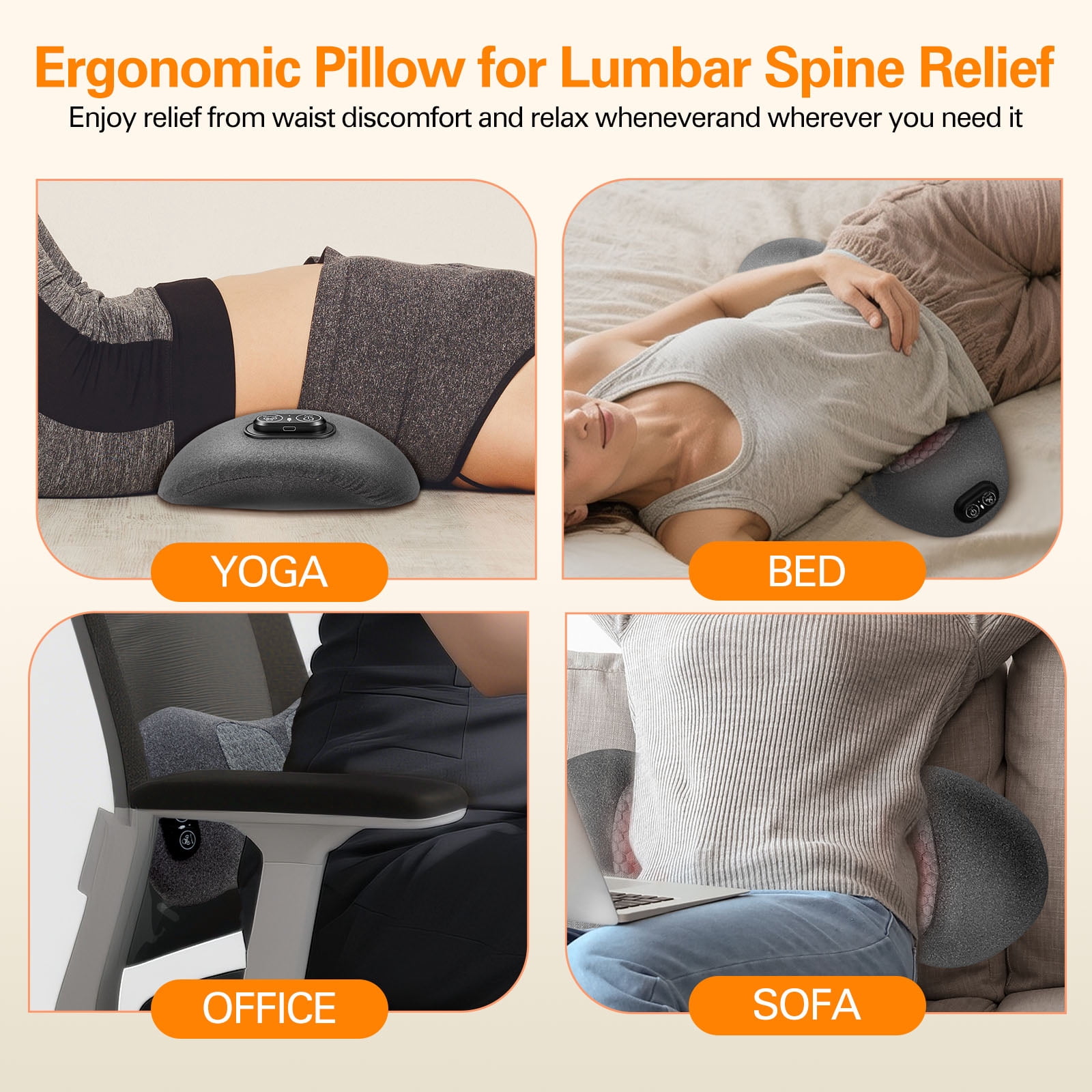 Triple Fusion Back Massager, 2026 New Triple Fusion Massager for Sciatica, with Electric Traction Lifting & Heat Compress, All-Round Support, Relieve Neck/Shoulder Discomfort
