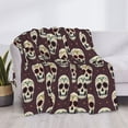 thumbnail image 3 of Honeii funny Skull star print throw blanket, crafted from cozy cotton flannel, offers versatile home decor as a bedding suitable for all seasons.-60"x50", 3 of 6