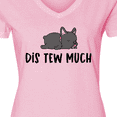 thumbnail image 4 of Inktastic Napping Dis Tew Much Grey Frenchie Women's V-Neck T-Shirt, 4 of 5