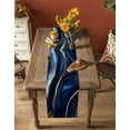 thumbnail image 4 of Marble Navy Blue Table Runner 70 Inch Long Dresser Scarves Cotton Linen Tablerunners Modern Golden Ombre Retro Art Dining Kitchen Burlap Table Setting Decor for Wedding Party Holiday Coffee, 13"x70", 4 of 6