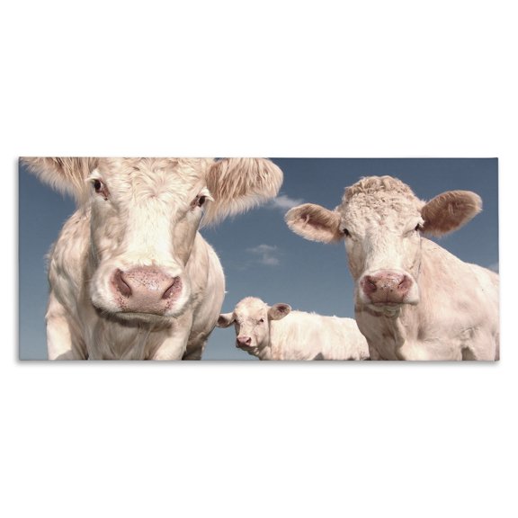 Stupell Industries Rustic Lodge Three White Cows Canvas Art, 48 x 20, by Marcus Prime