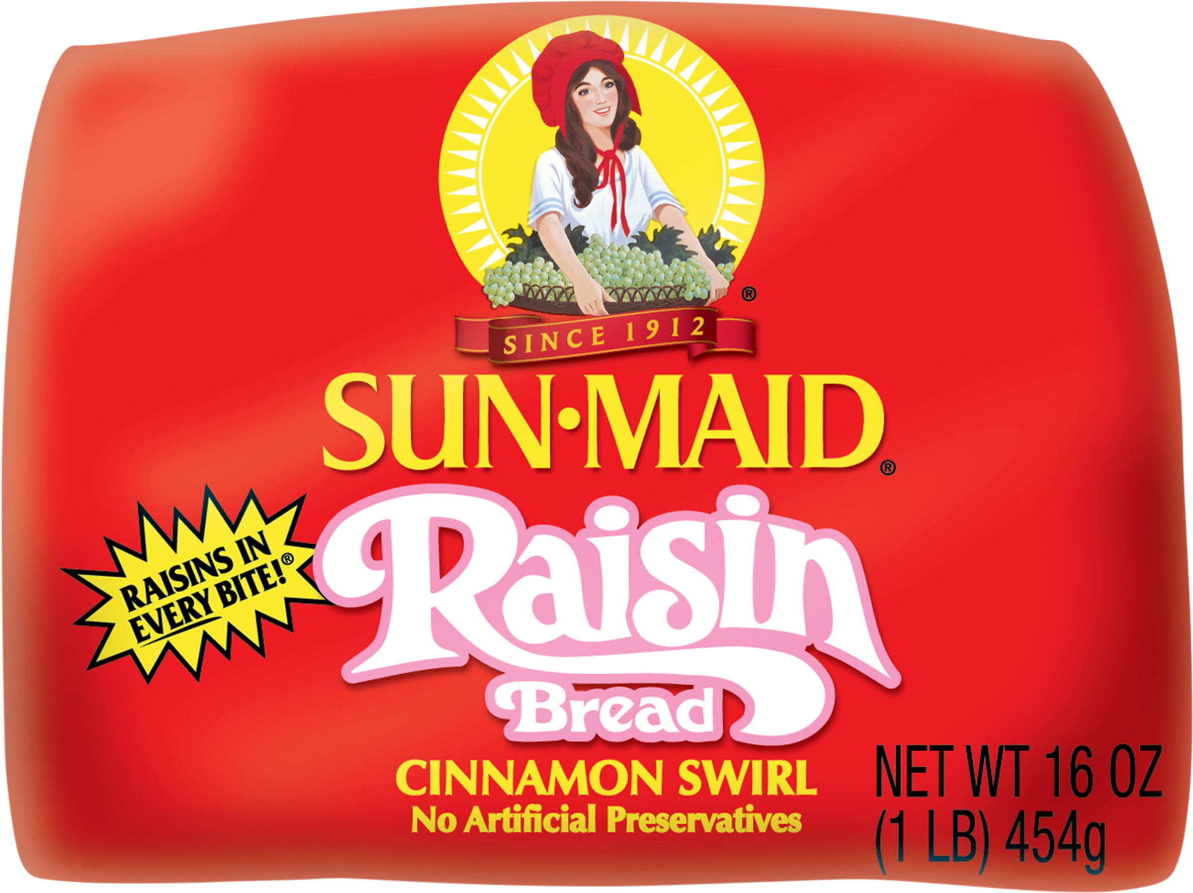 Sun-Maid Cinnamon Swirl Raisin Bread, Cinnamon Raisin Bread, 16 oz Loaf
