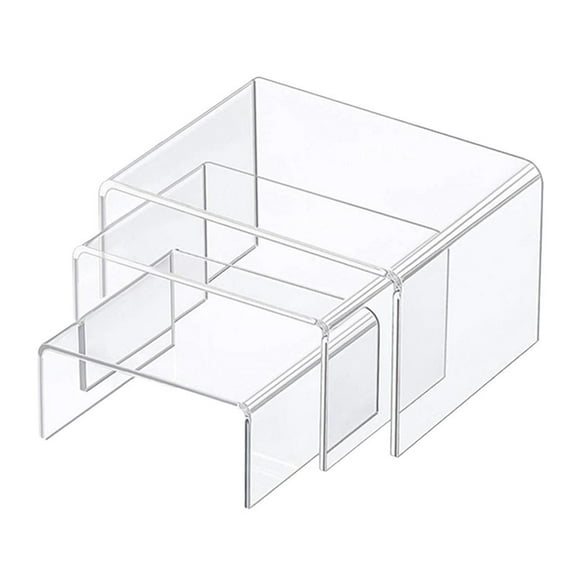 1 Set of 3'', 4'', 5" Clear Acrylic Risers Display for Collectibles Figures Jewelry Display Store Fixture Table Counter top