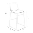 thumbnail image 3 of Inmod Mid-Century Modern Kiersten Bar Stool, Set of 2, Vintage Cream White, 3 of 4
