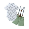 thumbnail image 2 of CARETOO Boy Clothes Suit 3Pcs 0-18M Infant Short Sleeve Formal Outfits Shirt Bowtie Pants 95% Cotton, 2 of 15