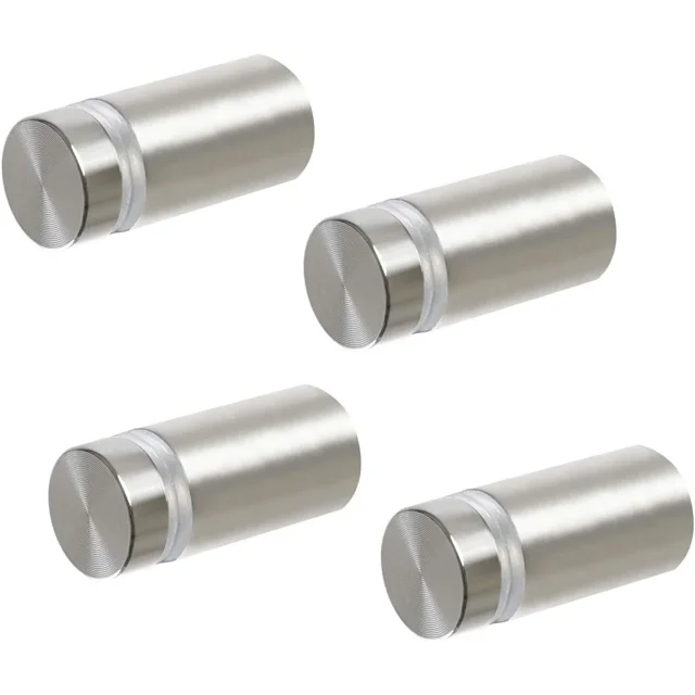 4 Pcs Standoff Screws Wall Mount Acrylic Picture Frame Hardware 1/2 x 1 Inch Aluminum Silver Finish