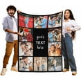 thumbnail image 3 of Custom Blanket with Photos Text Customized Blanket Personalized Flannel Throw Blankets for Adult Kid Birthday Christmas Fathers Mothers Valentines Day Customized Gift Blankets, 3 of 5
