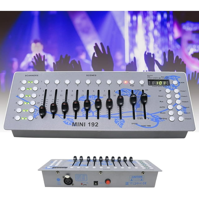 Contrôleur DMX 192 Canaux Équipement Dj, Éclairage de Scène Console Dmx512, Pile Intégrée : 4.2v 5600mah, Microphone Intégré