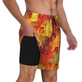 thumbnail image 2 of Kdxio Autumn Leaves Print Men'S Swim Trunks With Compression Liner 7 Inch Inseam Quick Dry Swim Shorts, 2 of 7