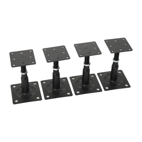 Optima 4Pcs Adjustable Support Jack Screw Jacks Sturdy 4" to 6" Versatile Post Floor Joist Jacks House Jack Stand for Deck Floor Black