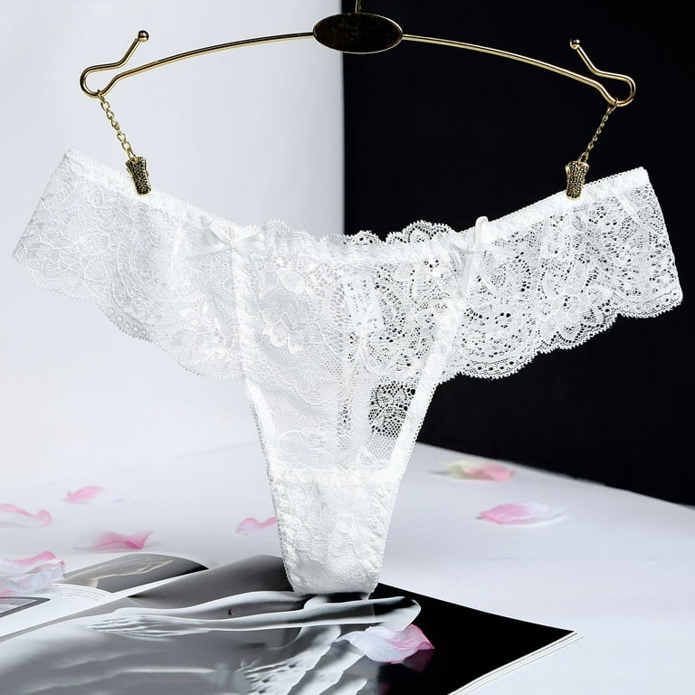 Qxutpo 6-Pack Underwear Women Lace Small Traceless Low Waist T String Pants  Tempting Underpant Panties