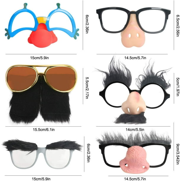 KSCD Lunettes de déguisement amusantes, kit de lunettes de