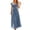 Blue, variant on FYEGRE Women's Evening Dresses Long V-Neck Bridesmaid Dresses Chiffon for Wedding Backless Party Date Night Graceful Classic Sophisticated Tiered FloorLength Ruffle Dress Light Green XL