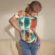 thumbnail image 3 of Balery Colorful Hawaii Palms Body de cuello redondo de manga corta para mujer Tops de manga corta Tops básicos-Small, 3 of 7