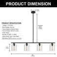 thumbnail image 3 of YANSUN Linear Chandelier 4-Light Modern Hanging Pendant Light with Clear Glass Shade, 3 of 8