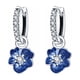 thumbnail image 1 of "Pendientes De Plata S925 Forma De Aro, Flor Azul De Aretes " Lab.g, 1 of 5
