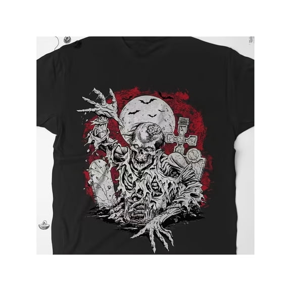 Men's Gothic Horror Zombie Undead Graveyard Graphic T-Shirt