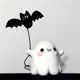 thumbnail image 4 of Pack Of 2 Ghostly Walking Bat Statue Resins Crafts Figurine Ornaments for Halloween Festivals Home and Garden Decoration, 4 of 4