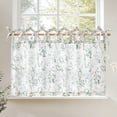 thumbnail image 1 of Cortina Jinchan Cocina de Lino para Ventana Pequeña 61x24 cm Floral Verde, 1 of 9