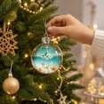 thumbnail image 4 of Ocean Animal Christmas Ornaments, 3.2In Blue Hanging Bauble with Sea Glass Decor, Coastal Beach Themed Decoration with Seashells Starfishes for Christmas Tree Party Gifts, 4 of 7