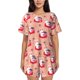 thumbnail image 1 of Balery Bunny And Strawberry Conjunto de Pijama para Mujer con Estampado, Dos Piezas de Manga Corta y Shorts, Ropa de Dormir Suave con Cuello Redondo y Bolsillos-Small, 1 of 6