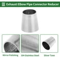 thumbnail image 4 of Mandrel Exhaust Bend Elbow Concentric Reducer Car Exhaust Pipe Tubing Piping Adapter 1" OD to 1.25" OD 304 Stainless Steel Silver Tone, 4 of 7