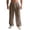 Coffee, variant on GrmtClth Mens Linen Pants Drawstring Elastic Waist Casual Beach Yoga Pants Lightweight Loose Fit Lounge Pants Summer Baggy Travel Pant with Deep Pockets Blue 3XL