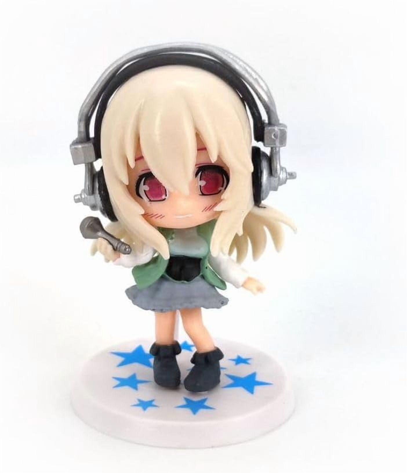 New Sonico Figure, Q Version 5pieces Standing Sonico Anime Figures 10cm/3.9inch PVC Characters Collectible Handicrafts Souvenirs for Anime Fans Gifts