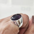 thumbnail image 6 of Amethyst Mans Ring, Natural Amethyst, February Birth, Silver Jewelry, 925 Silver Ring, Birthday Gift, Heavy Mens Ring, Arabic Design, Ottoman Style Ring, Christmas, Turkey Mens Signet Ring, 6 of 8