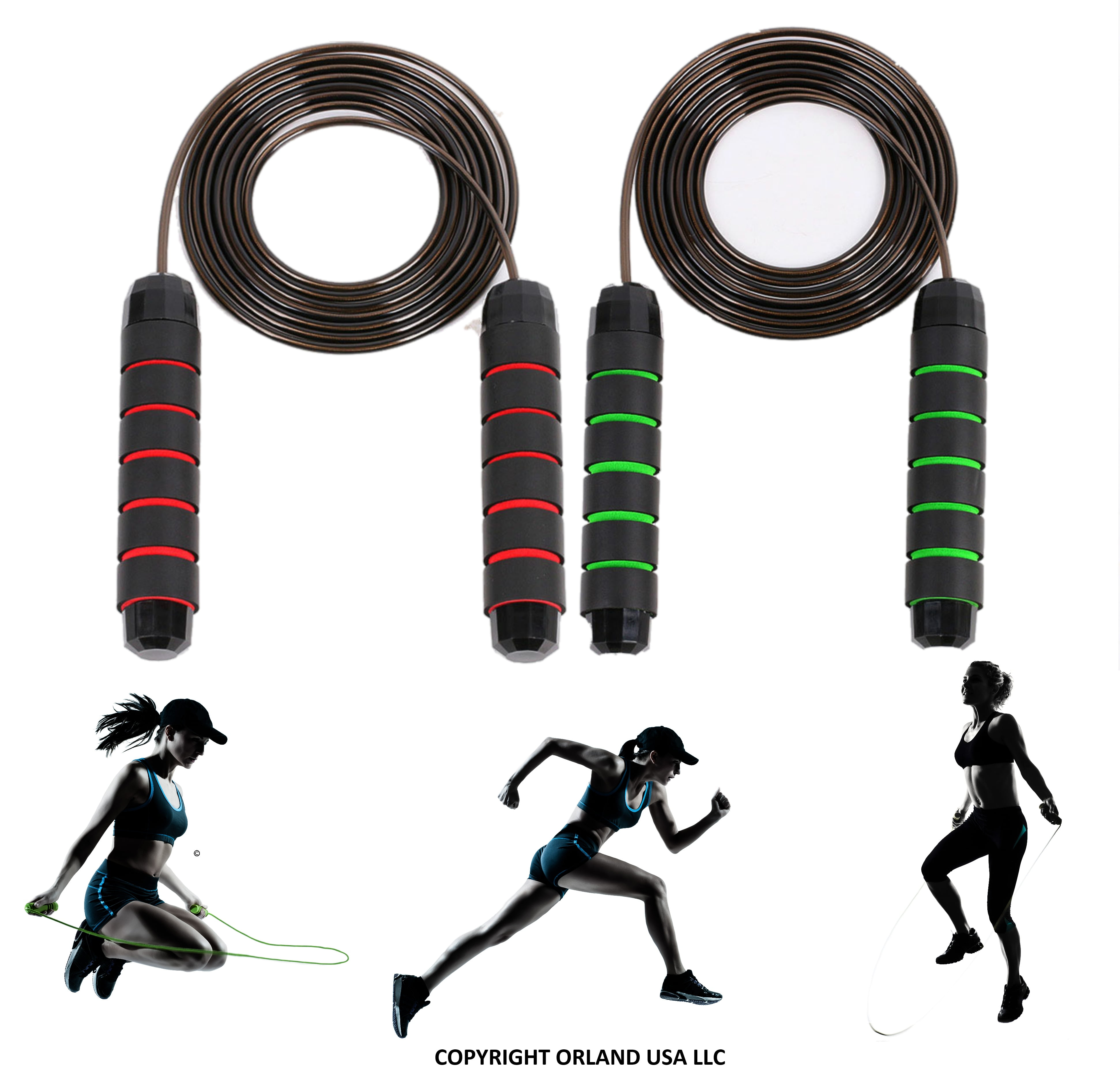 Mornex 2Pack-Skipping Rope,Tangle-Free with Ball Bearing Cable Speed Jump Rope and Memory Foam Handles,Men,Women and Kids,Suitable for Aerobic Exercise,Exercise Fitness