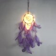 thumbnail image 3 of Attrape-rêves LED Fait Main Tissé pour Décoration Murale avec Plume Attrape-Rêves pour Chambre de Bébé Chambre Fête Mariage, 3 of 7