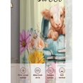thumbnail image 6 of HELLO Sweet Cheeks Sheer Curtains 2 Panels Set Flowers Cars Cows Pigs Butterflies Yellow Sheer Window Curtains Light Filtering Rod Pocket Voile Drapes for Bedroom Living Room 52"x63", 6 of 9