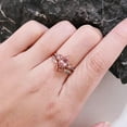 thumbnail image 2 of Gothic Pink Sapphire Engagement Ring Set – Spider & Bat Wing Wedding Rings for Women in 14K Rose Gold Vermeil | Opal & Garnet Cluster Design, 2 of 3