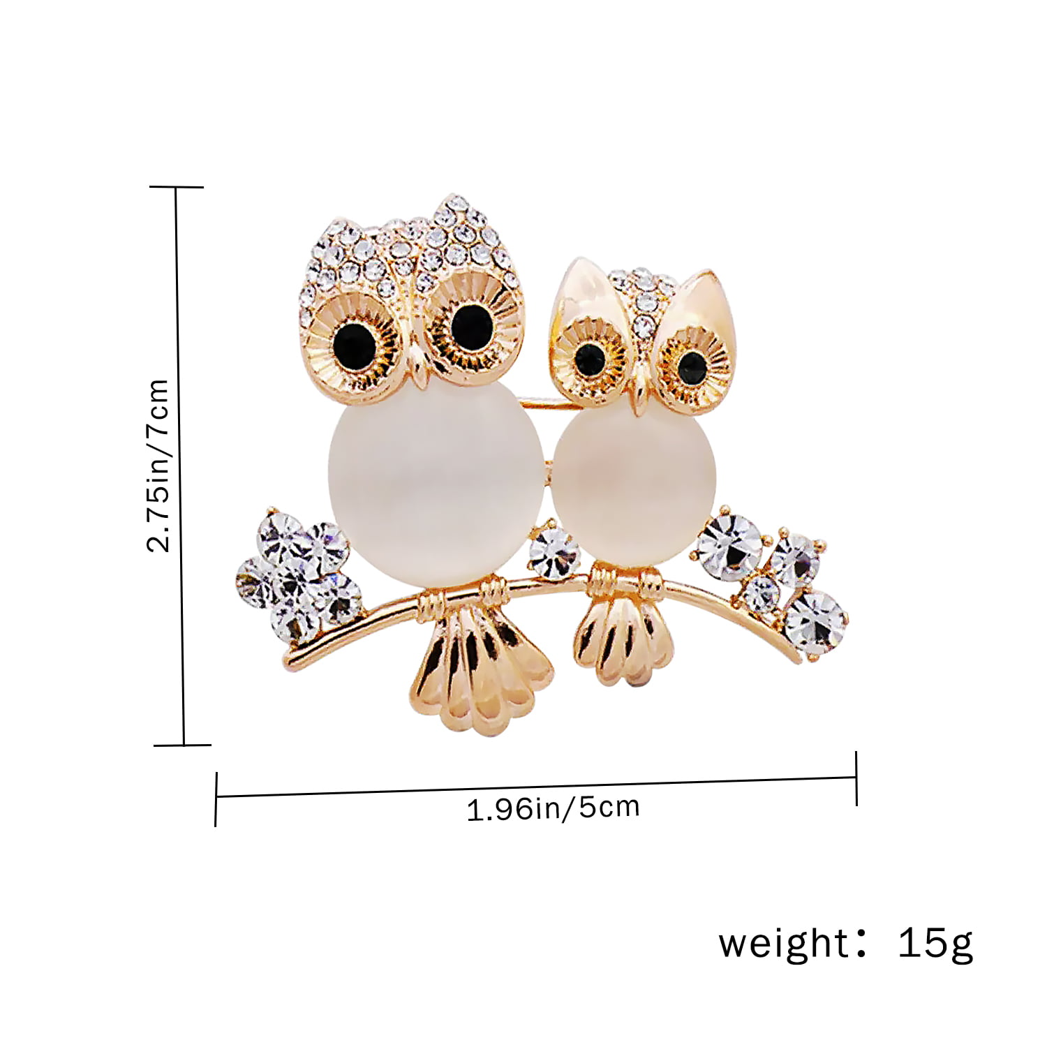 Crystal Enamel Big Eye Owl Bird Pins for Women Wedding Party Jewelry Gift G