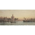 thumbnail image 2 of Samuel Colman 18x10 Black Ornate Wood Framed Double Matted Museum Art Print Titled - The Harbor of Seville (1867), 2 of 5