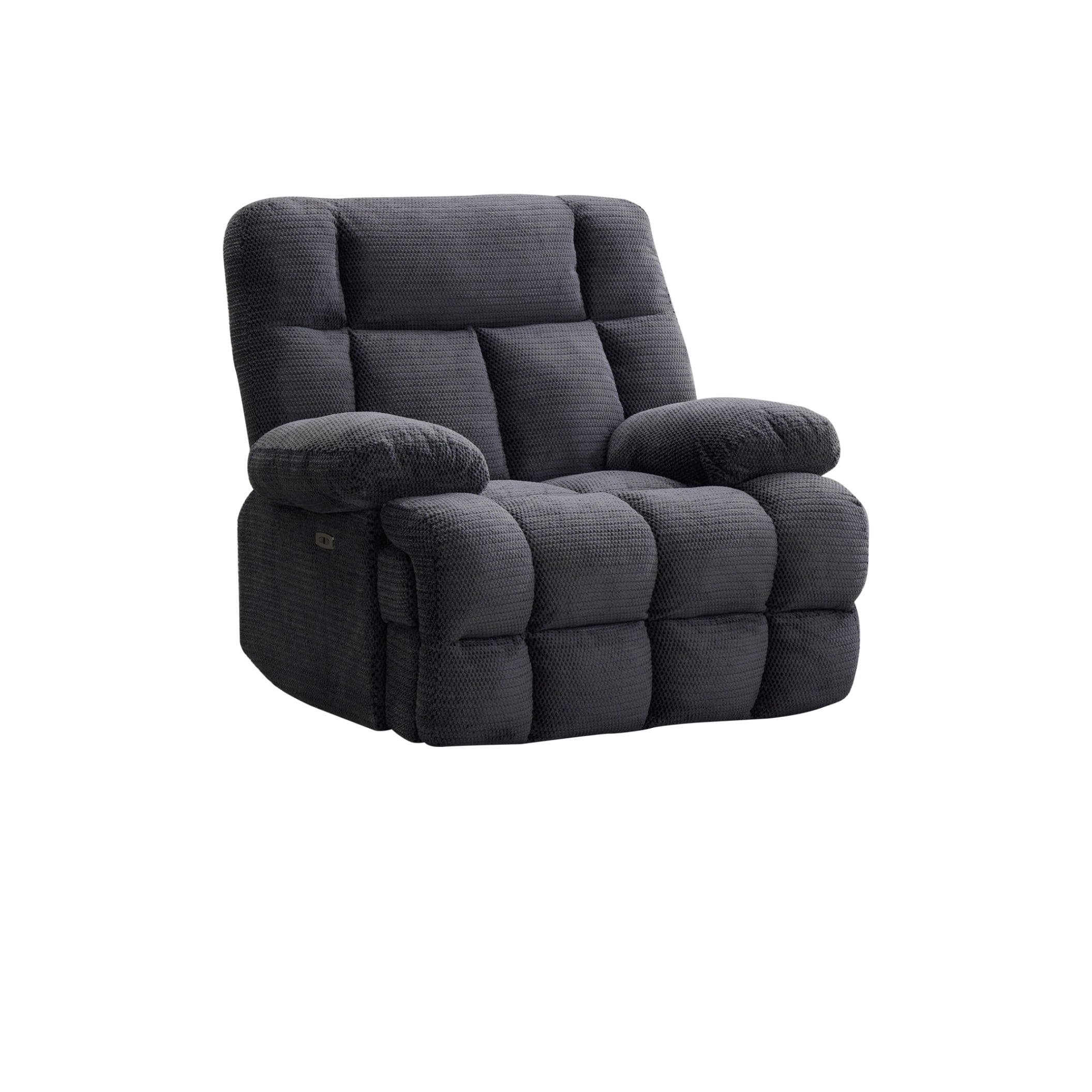BSHTI Sofa with Recliner , USB Charging Ports, Padded Seats & Backrests, Hardwood Frame, High-Resilience Foam, Easy Assembly,Grey