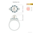 thumbnail image 5 of ANGARA South Sea Cultured Pearl and Blue Diamond Ring in 14K White Gold for Women | June Birthstone, Birthday, Anniversary, Jewelry Gift for Women | Pearl Ring, 5 of 9