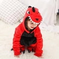 thumbnail image 1 of Conjunto de pijama de dinosaurio rojo Kigurumi para niños, mono de franela suave y cálida, traje de Cosplay de Animal rosa, ropa de fiesta para invierno, 1 of 4