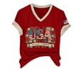 thumbnail image 6 of YVNAURA America 250 Vintage Patriotic V Neck T Shirt for Women 1776-2026 Faded Flag Graphic Tee Semiquincentennial Limited Edition Keepsake Top for 4th of July Daily Streetwear, Red, 3XL, 6 of 7