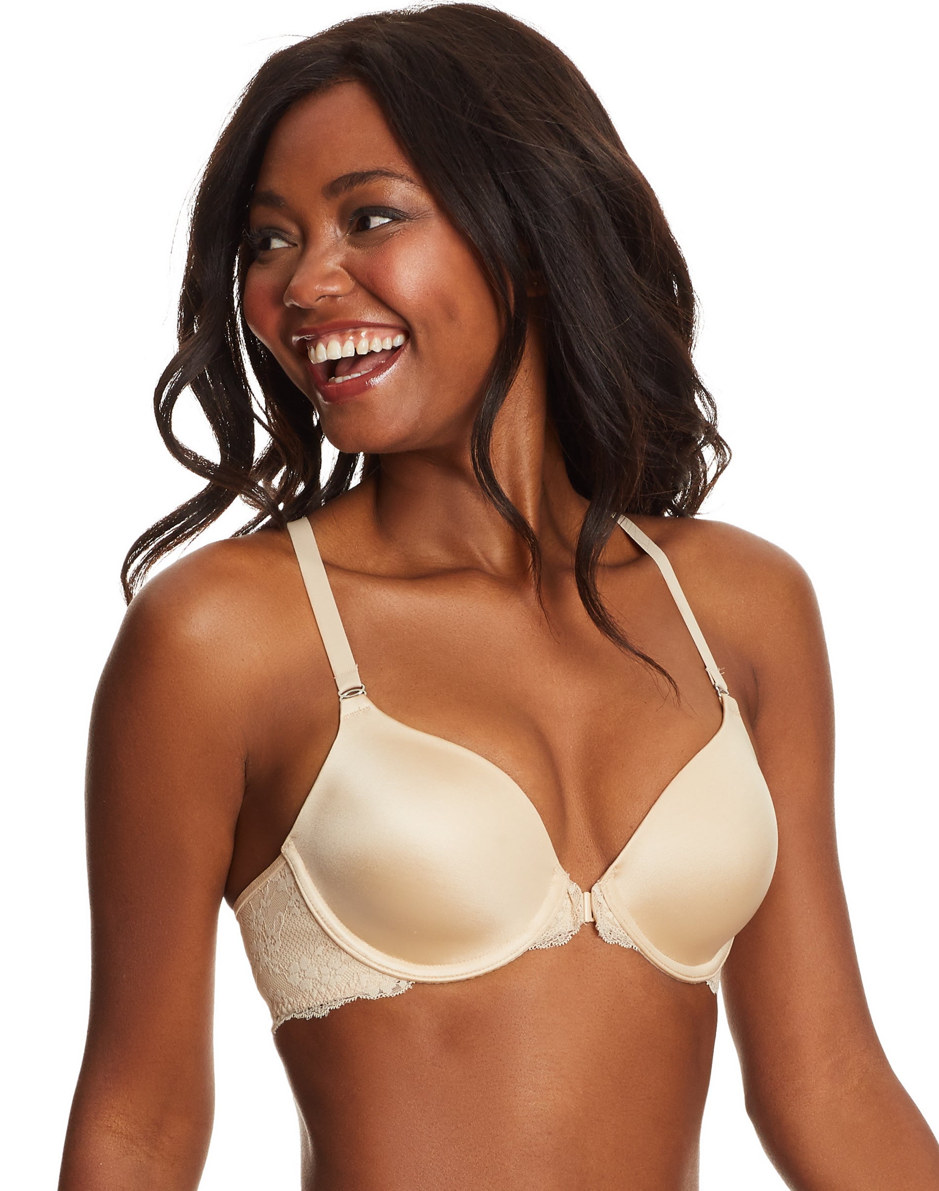 Maidenform T-Shirt Bra One Fab Fit Extra Coverage T-Back Front Closure Underwire 7112