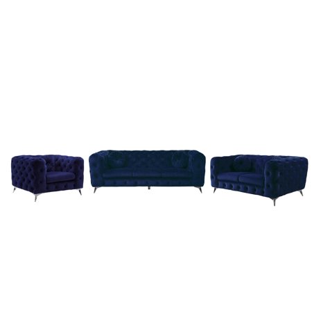 Modern Blue Sofa + Loveseat + Chair by Acme Atronia 54900-3pcs