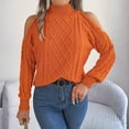 thumbnail image 5 of Elegant Women's Cold Shoulder Turtleneck Pullover Sweater Long Sleeve Soft Knit Winter Fashion Top Womens Casual Pullover Tops Long Sleeves Casual Shirts, 5 of 5