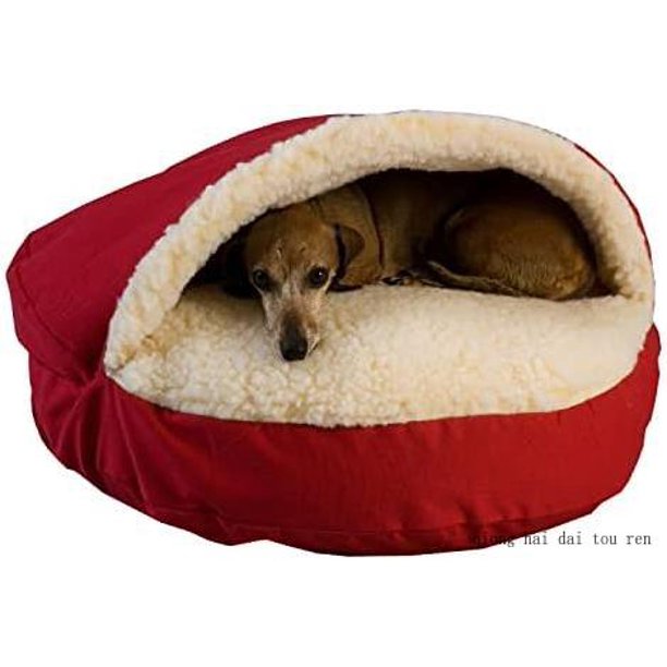 Classic Cotton Cozy Cave Pet Bed, Extra Large, Red