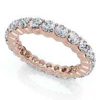 Pompeii 1 - 5 Ct Round Cut Diamond Eternity Ring Lab Grown 14k White Yellow or Rose Gold
