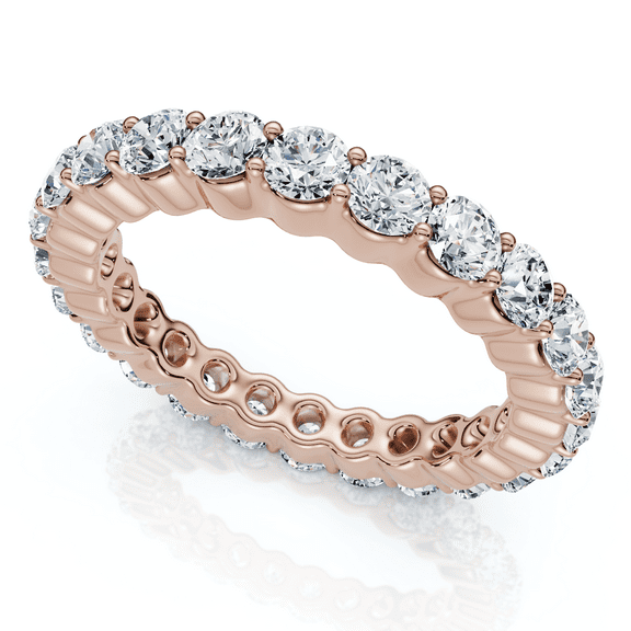 Pompeii 1 - 5 Ct Round Cut Diamond Eternity Ring Lab Grown 14k White Yellow or Rose Gold