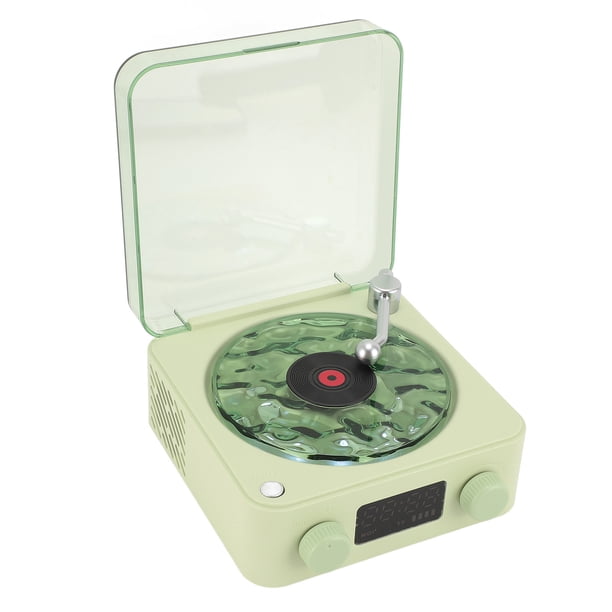 Player De Discos, 3 En 1 Vínlica Con Altavoz Estéreo, Luz Nocturna, Pantalla De Tiempo, Fonógrafo Retro Tocadiscos Para Discos, Radio, BT, Tarjeta De Memoria, Entrada De Audio